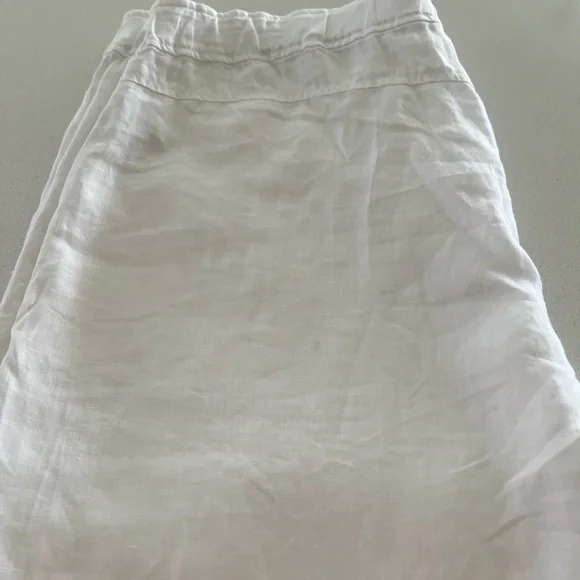 Eileen Fisher | white cropped wide leg Linen Pants - Picture 3 of 3